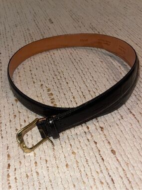 Martin Dingman alligator grain Italian calfskin belt